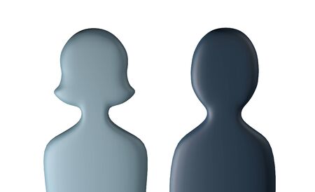 3d render illustration of man and woman symbol image isolated on whiteの写真素材