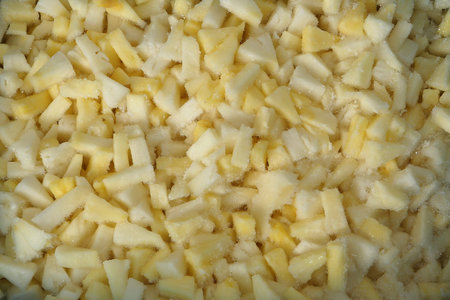 frosted pieces of pineapple background closeup photo