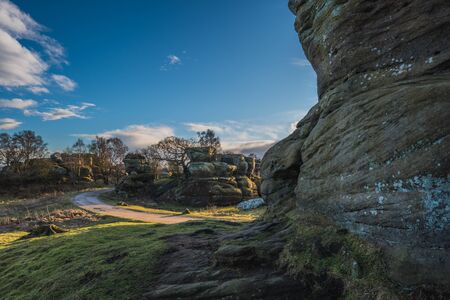 Brimham Rocks National Park in North Yorkshire England on a Sunny Dayの写真素材