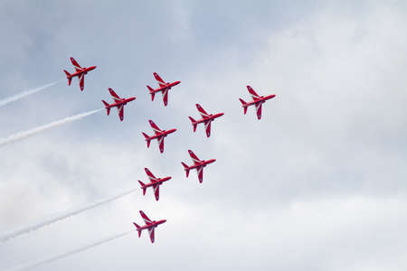 An RAF Red Arrow Display in Englandのeditorial素材