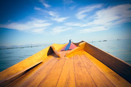 Traditional gondola on the canal in Veniceの写真素材