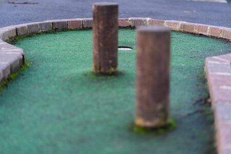 Crazy golf holes outsideの写真素材