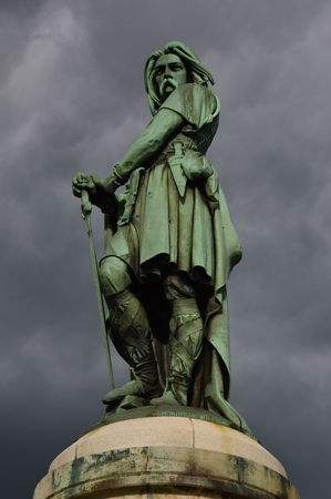 The emblematic statue of Vercing? ? TorIX in Burgundy (East of France).の写真素材
