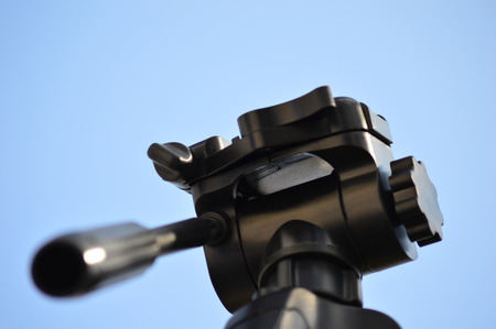 Tripod Outside in Blue Skyの写真素材