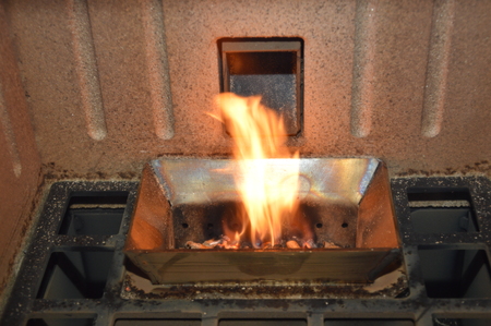 Wood pellets in the fireの写真素材