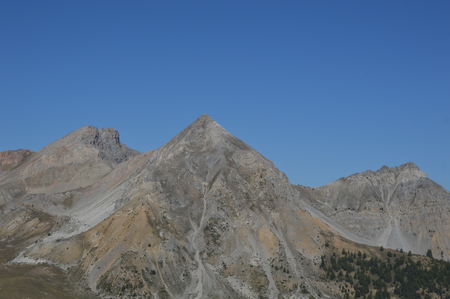 Zoom on the mountains between France and Italyの写真素材