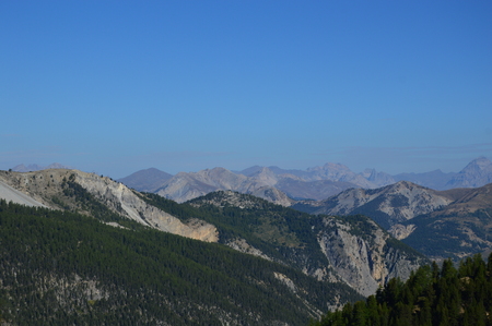 Zoom on the mountains between France and Italyの写真素材