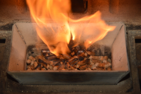 Wood pellets in theの写真素材
