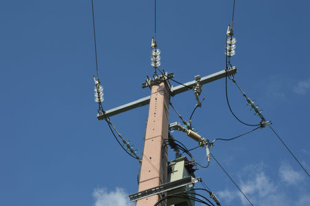 A current transformer on a power pole