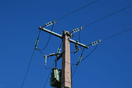 A current transformer on a power pole