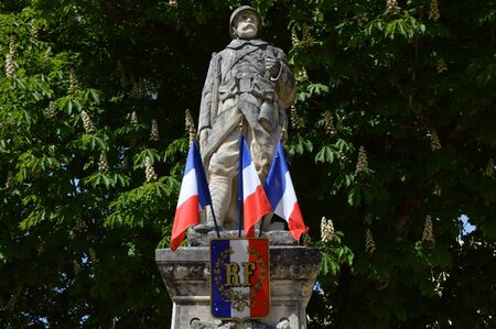 Close-up on the Soldier Monument from Sault, Franceの写真素材