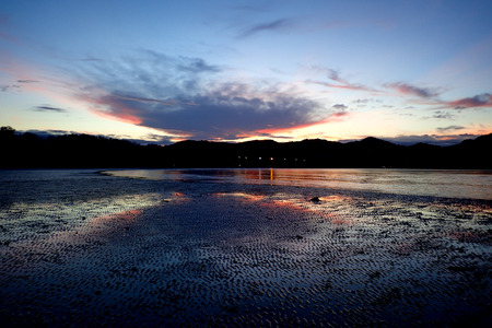 Late evening on the beachの写真素材
