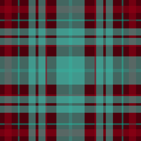 Vector seamless scottish tartan pattern in red, turquoise, black. British or irish celtic design for textile, clothes, fabric or for wrapping, backgrounds, wallpaperのイラスト素材