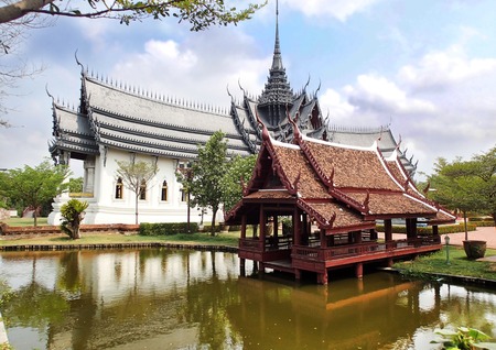 Sanphet Prasat Palace, Muang Boran, Ancient city Siam, Samut Prakan Province, Bangkok, Thailandのeditorial素材