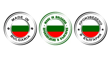 Round label "Made in Bulgaria" with flagのイラスト素材