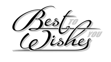 Underscore handwritten text Best Wishes with shadow. Hand drawn calligraphy lettering with copy spaceのイラスト素材