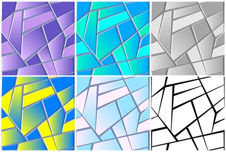 Seamless texture of stained-glass. Repeating abstract background with geometric polygonsのイラスト素材