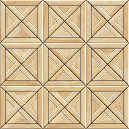 Seamless texture of mosaic wooden parquet. High resolution pattern of light wood materialの写真素材