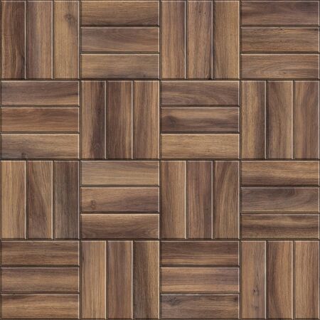 Seamless texture of checkered wooden parquet. High resolution pattern of dark woodの写真素材