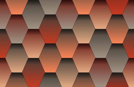 Seamless texture of soft shingles roof top background. Repeating pattern of hexagonal flexible roof tilesの写真素材