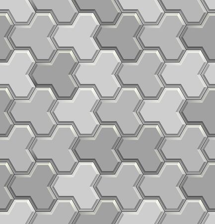 Seamless texture of gray concrete pavement tiles. 3D repeating pattern of street paving backgroundの写真素材