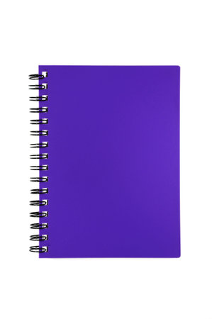 purple notebook isolated on white background