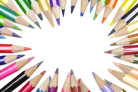 color pencils isolated on white backgroundの写真素材