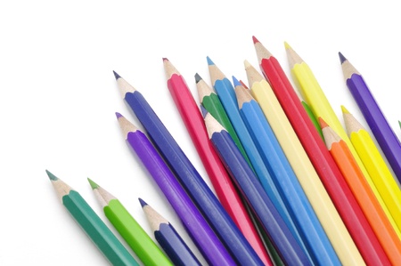 color pencils isolated on white backgroundの写真素材