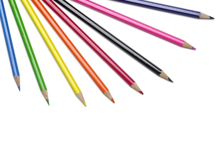 color pencils isolated on white backgroundの写真素材