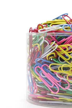Paperclips isolated on white blackgroundの写真素材