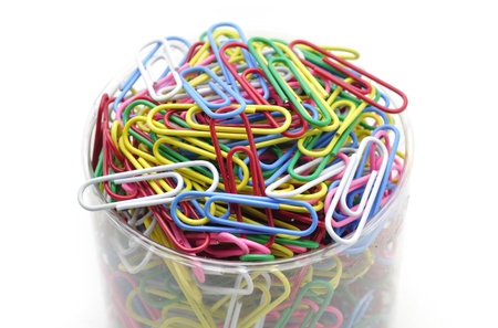 Paperclips isolated on white blackgroundの写真素材