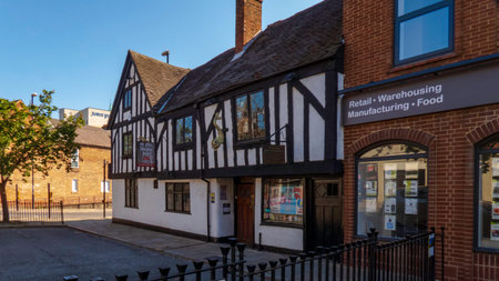 Derby May 31 2020: Ye Old Dolphin Inne Oldest Public House in Derby, United Kingdom.  dates from...
