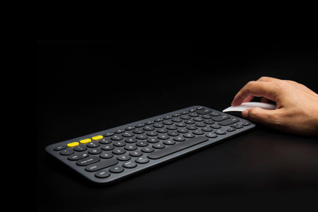 Wireless device on back background