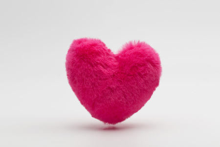 Fur floating heartの写真素材