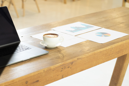 High angle shot of a boardroom tableの写真素材