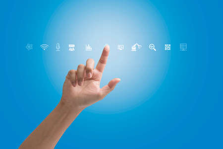 Finger touch icon, The concept of modern lifestyle with new technology.の写真素材