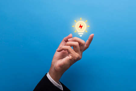 Businessman presenting business ideas concept, Great business ideas, New business ideas conceptの写真素材