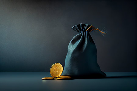 Still life Sack of gold coins, Generative AIの素材