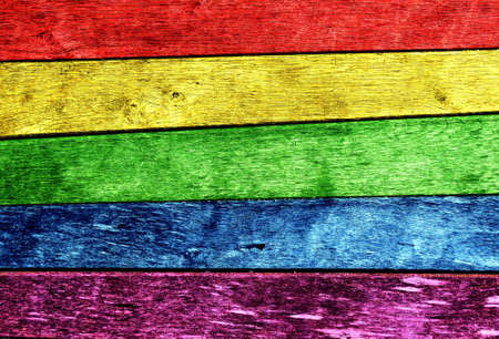 A number of colored roof battens as highcontrast shootingの写真素材