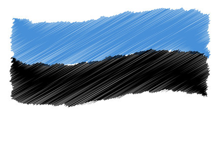 Sketch - Estonia - The beloved country as a symbolic representation as heart - Das geliebte Land als symbolische Darstellung als Herzの写真素材