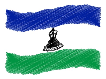 Lesotho - The beloved country as a symbolic representation as heart の写真素材