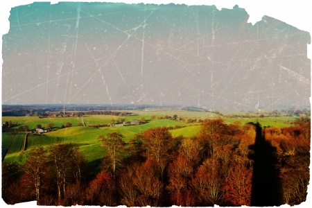 The view from the highest point of Schleswig Holstein on Bungsbergの写真素材