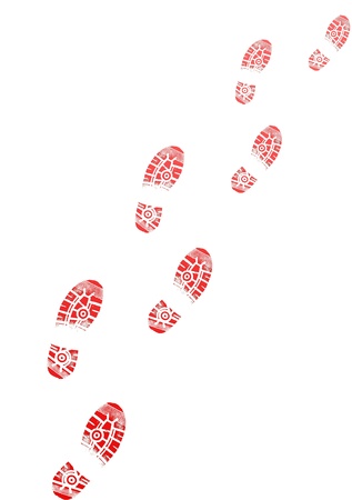 Illustration of Footsteps in one direction to use for presentations and moreの写真素材