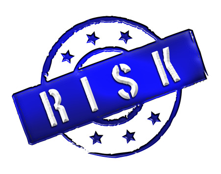 Sign and stamp named RISK colored black の写真素材