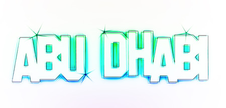 Abu Dhabi as an illustration in neon light styleの写真素材