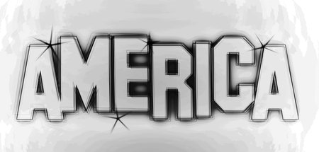 America as an illustration in neon light style