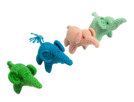 elephant doll from knitting woolの写真素材