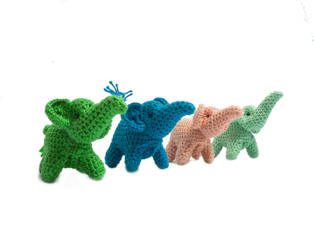 elephant doll from knitting woolの写真素材