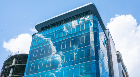 facade building cloud in backgroundの写真素材