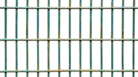 Square iron cage isolate on white background
